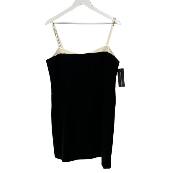 FRENCH CONNECTION WOMENS 12 CONTRAST MINI DRESS BLACK COCKTAIL PARTY TINY FLAW - Picture 5 of 13